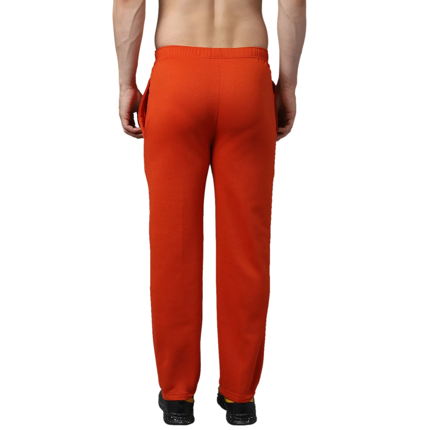 Vimal Jonney Fleece Regular-Fit Rust Cotton Trackpant for Men