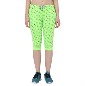 Vimal Jonney Green 3/4th Capri for Women