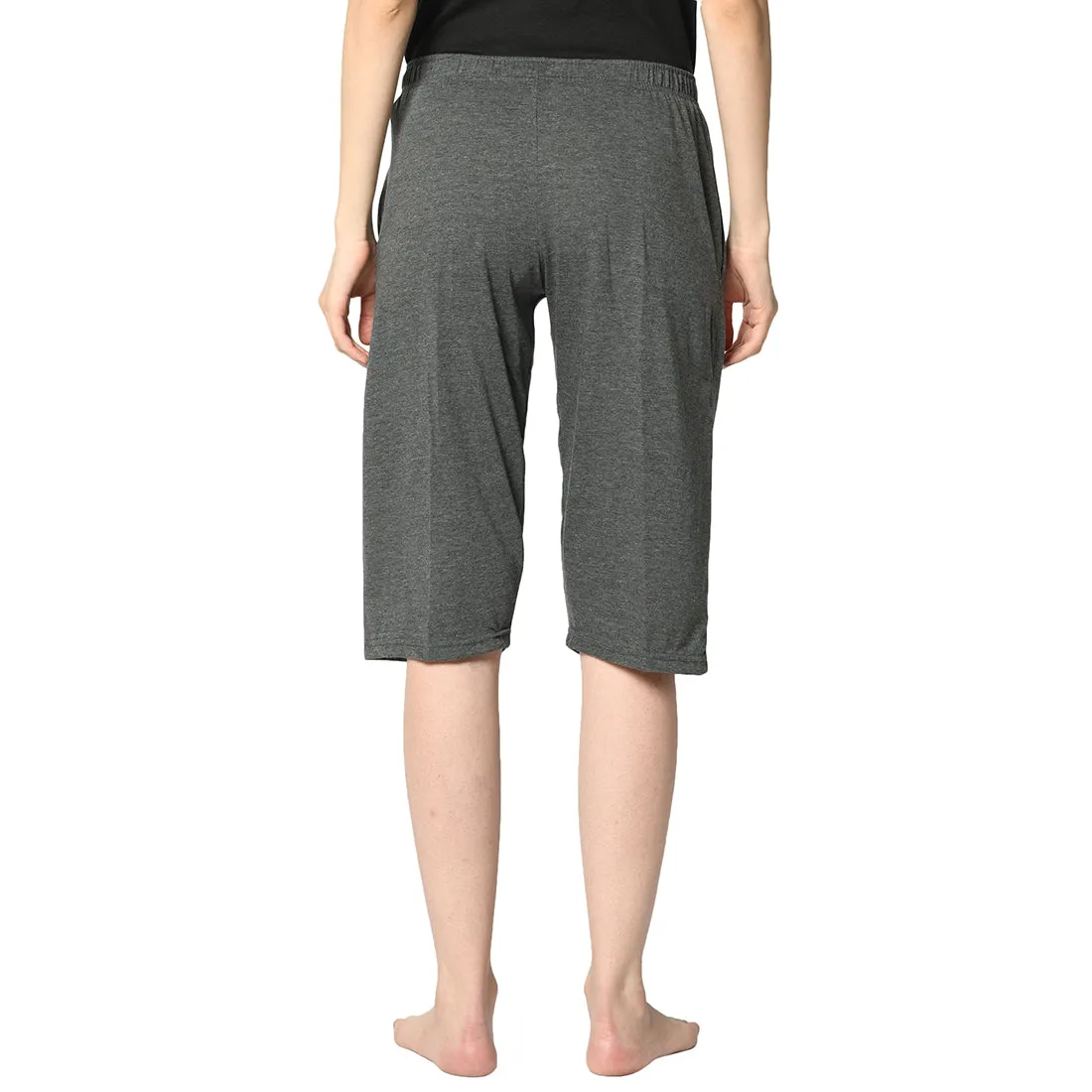 Vimal Jonney Grey 3/4th Capri For Women's