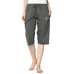 Vimal Jonney Grey 3/4th Capri For Women's