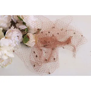 Vintage 1930s 1940s Birdcage Netting, 9" Wide Brown, 2 Yards