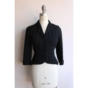 Vintage 1950s Black Rayon New Look Jacket