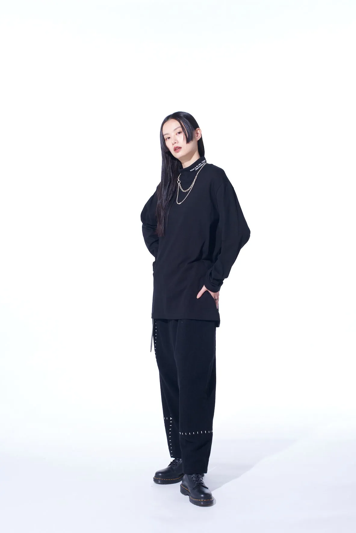 VINTAGE FLANNEL 2-TUCK WIDE PANT WITH BLANKET STITCH