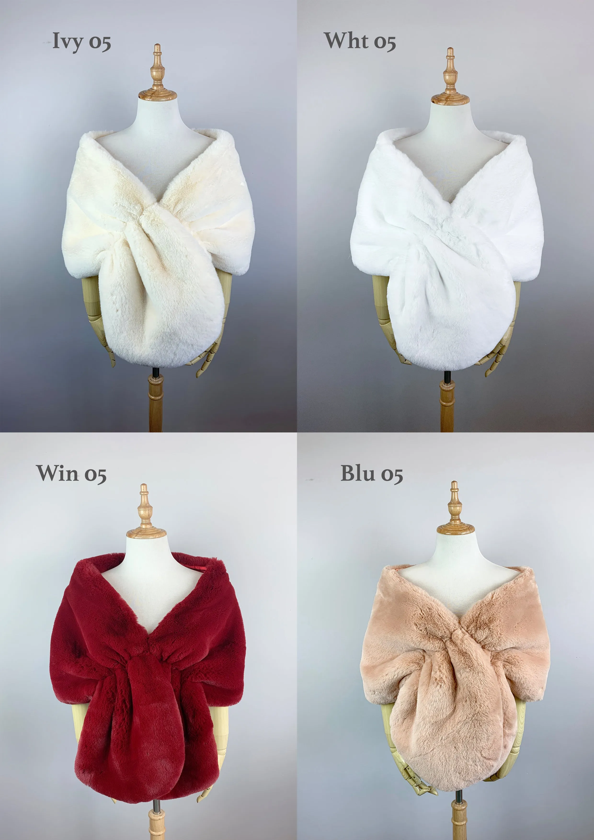 Vintage Green Faux Fur Bridal Cape (Audrey 05)