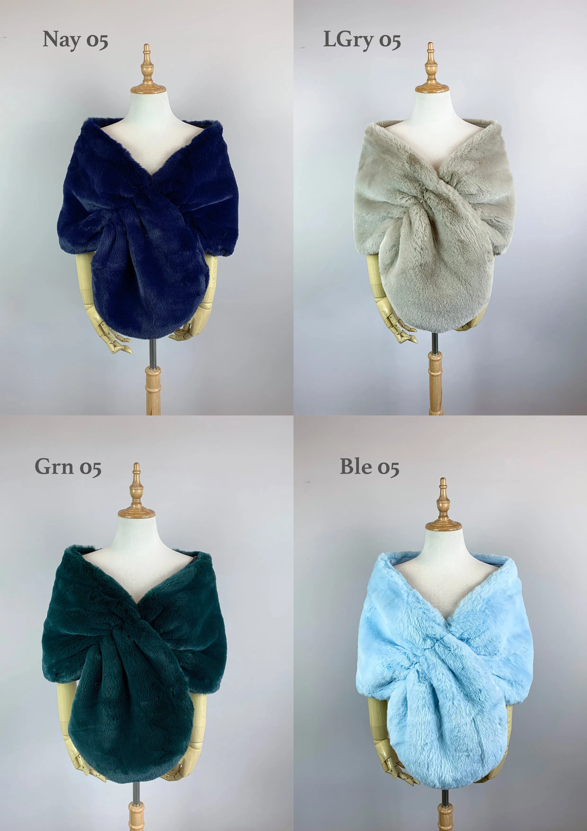 Vintage Green Faux Fur Bridal Cape (Audrey 05)