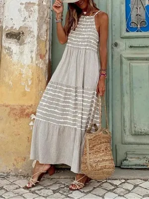 Vintage Long Dress Women Summer Sleeveless Sexy Off Shoulder Sling Dress Ladies  Backless Summer Maxi Dress Boho Robe Femme