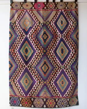 Vintage Oushak Kilim Rug 5'4"x8'