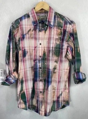 Vintage Pale Pink, Green and Blue Lightweight Cotton Size Medium