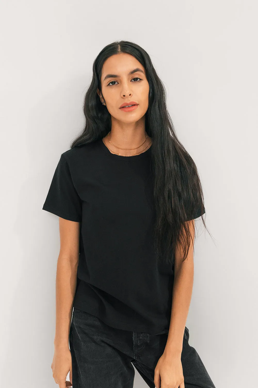 Vintage Relaxed Crew Neck T-Shirt (Jet Black)