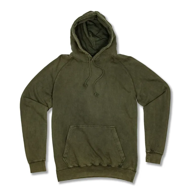 Vintage Washed Hoodie - Olive Green