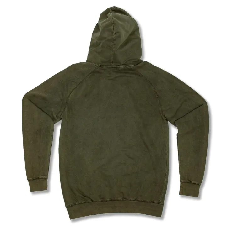 Vintage Washed Hoodie - Olive Green