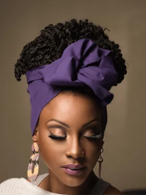 Violeth Purple Solid Wired Headwrap