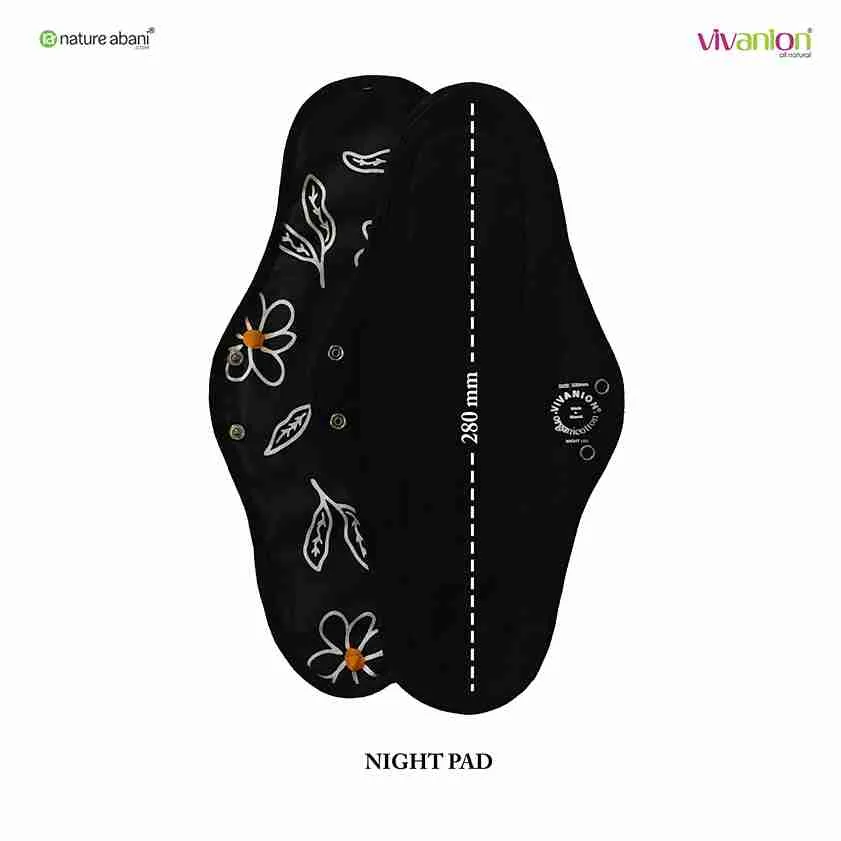 VIVANION Herbal Organic Cotton Re-Usable Sanitary Pads | Anti-Bacterial Coated  | Bio Degradable | Pack of 6 | Combo colors