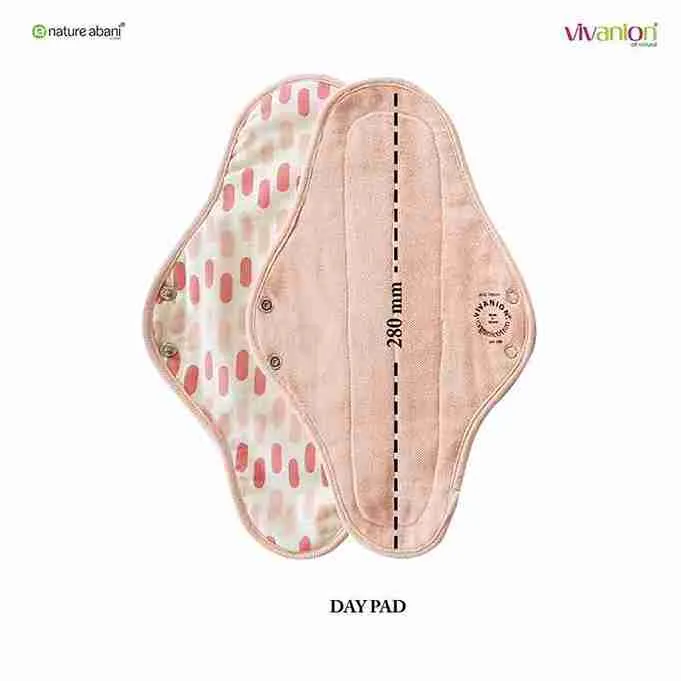 VIVANION Herbal Organic Cotton Re-Usable Sanitary Pads | Anti-Bacterial Coated  | Bio Degradable | Pack of 6 | Combo colors