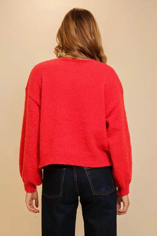 Waitlist 12/5 ♥ Ruby Long Sleeve Bow Tie Cardigan Sweater Red