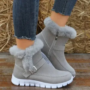 Warm Comfortable Plush Velvet Ankle Boots