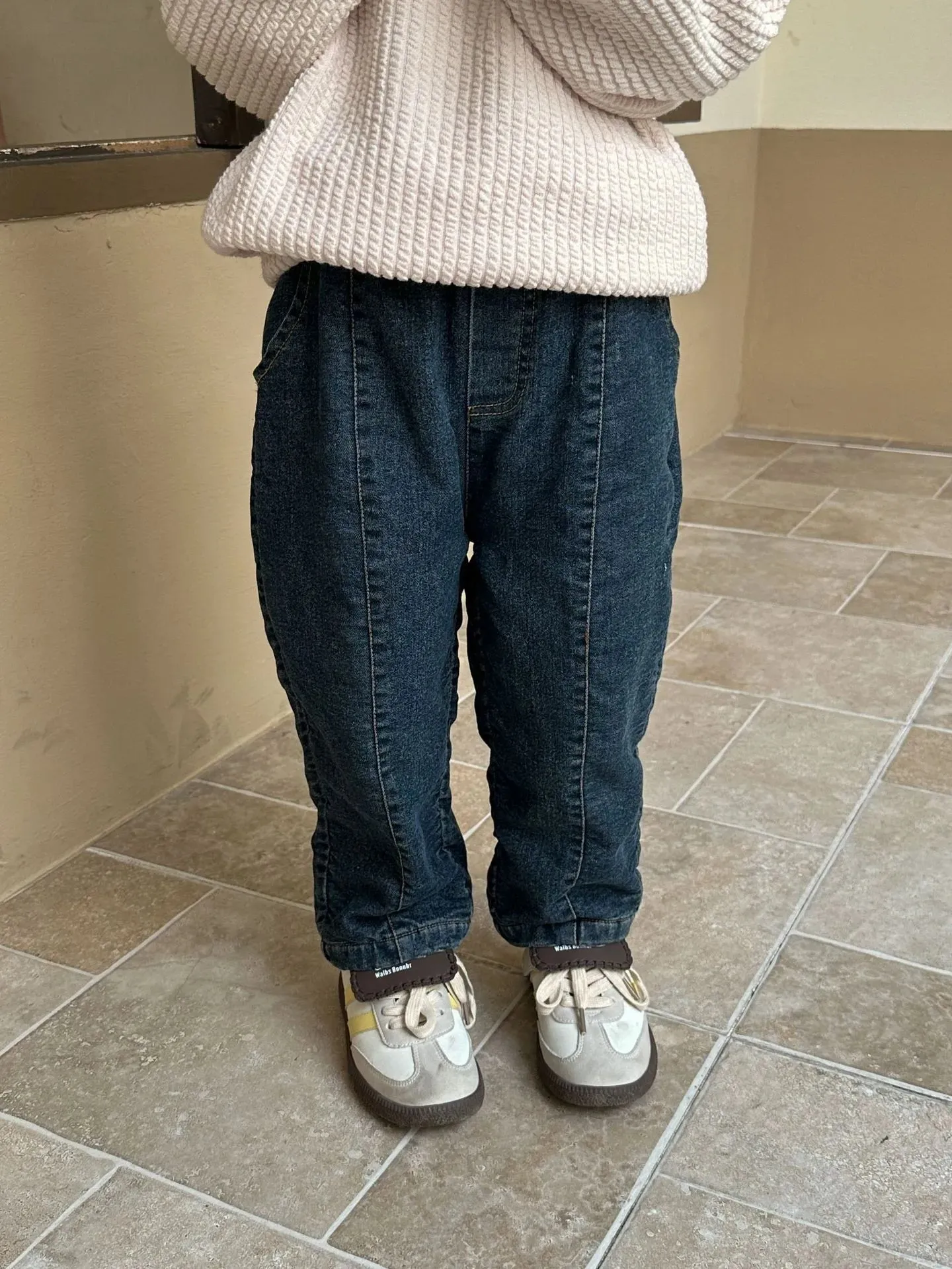 Warm Fleece Denim Kids Pants