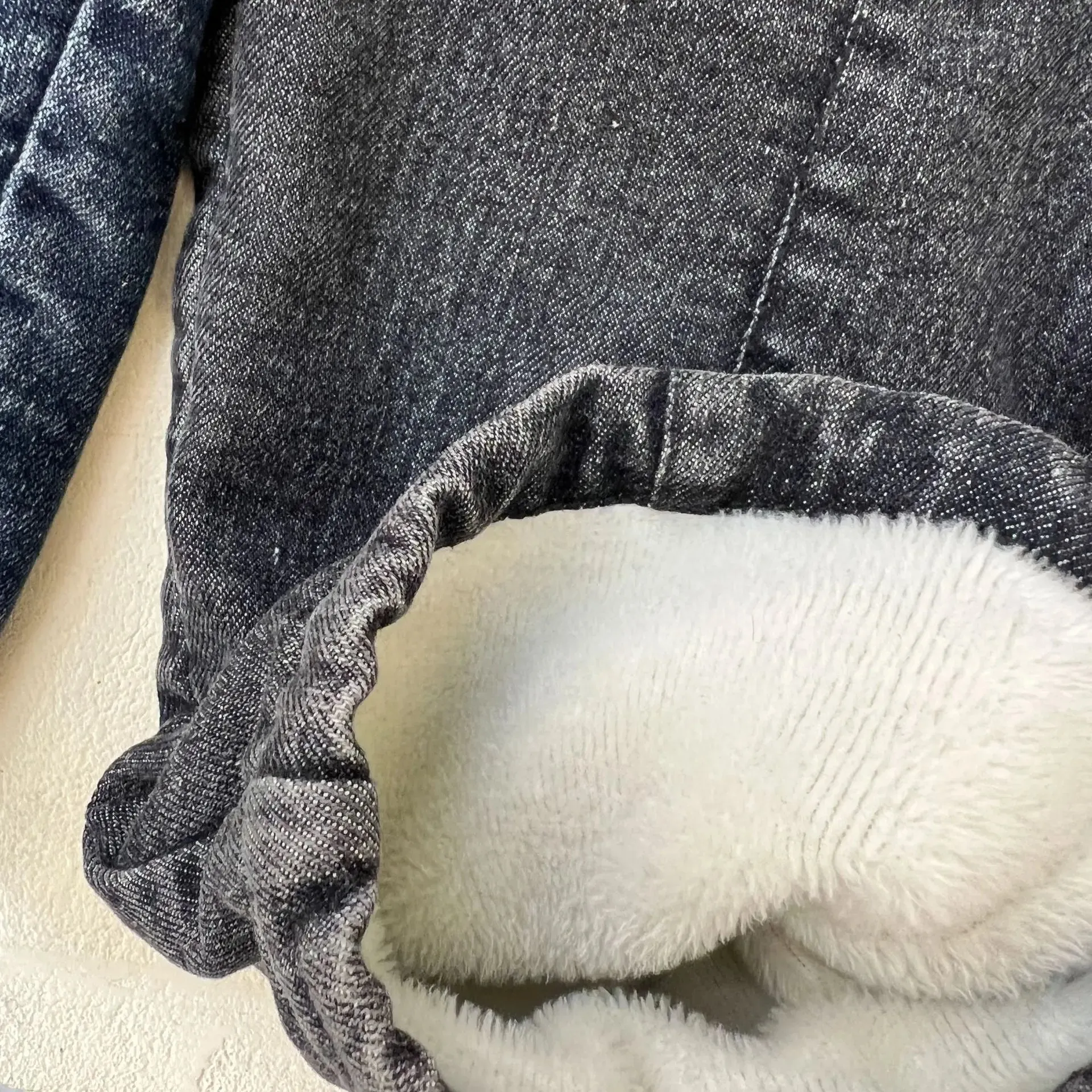 Warm Fleece Denim Kids Pants