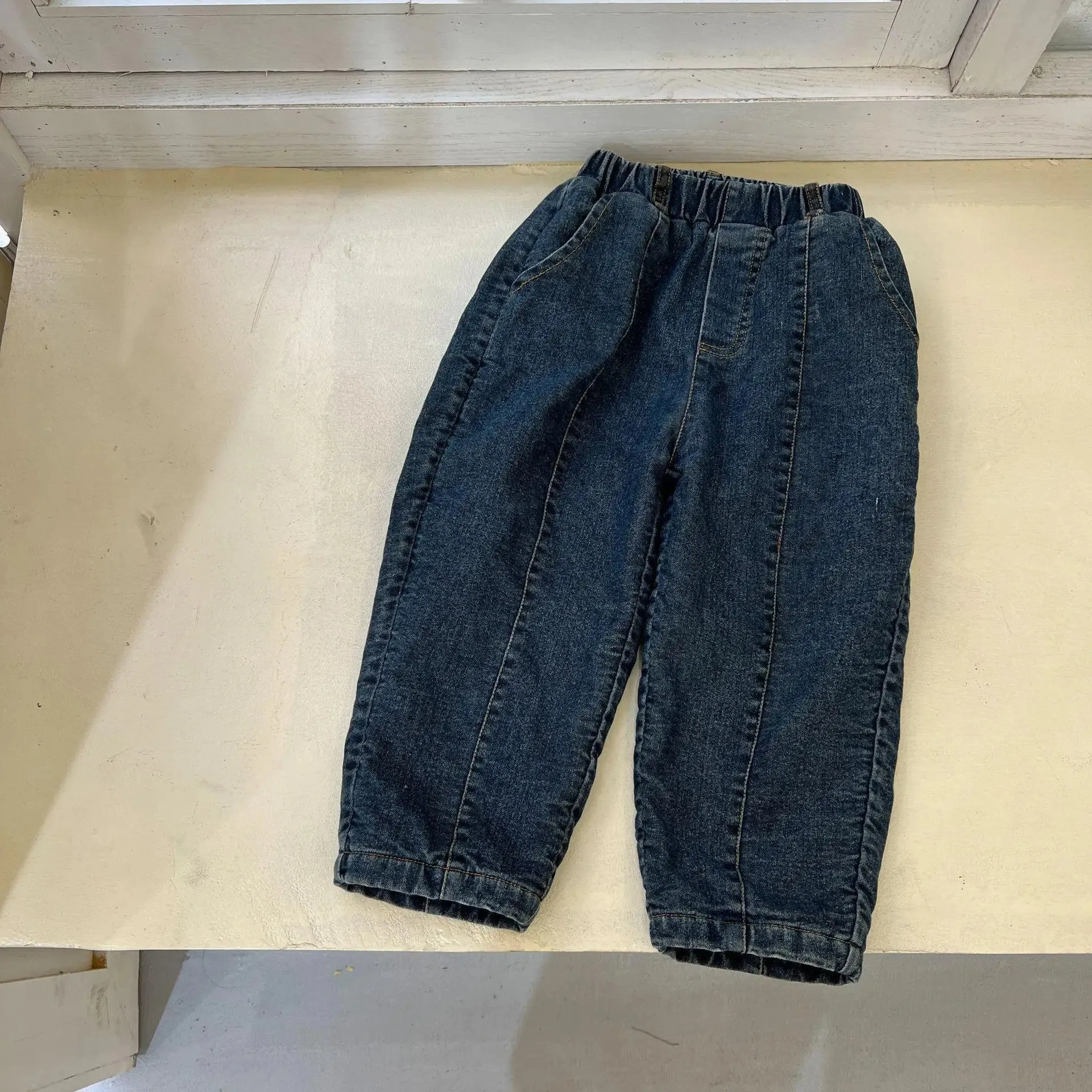Warm Fleece Denim Kids Pants