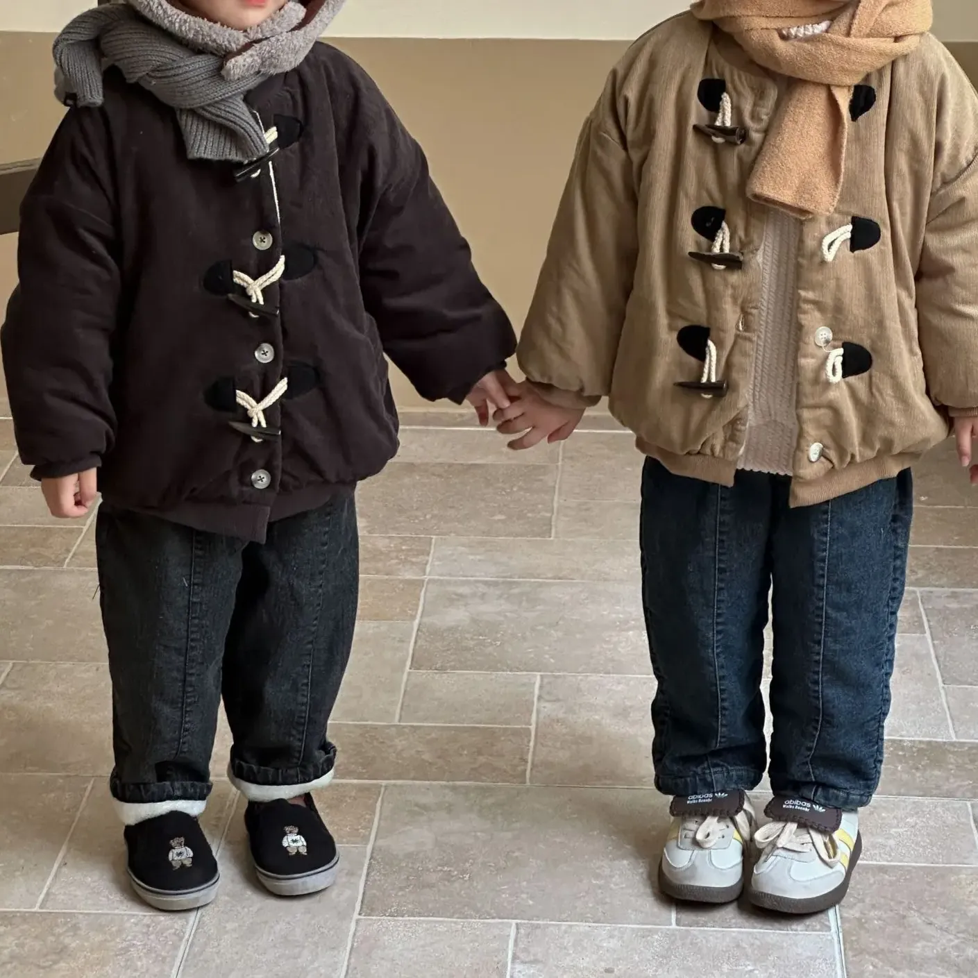 Warm Fleece Denim Kids Pants
