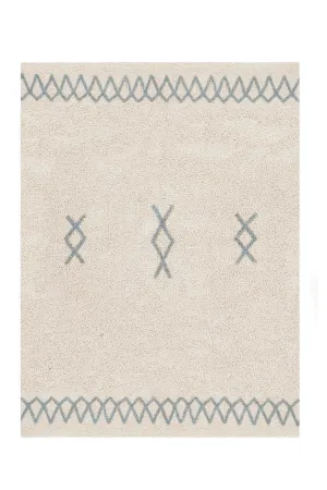 WASHABLE AREA RUG ATLAS NATURAL - BLUE