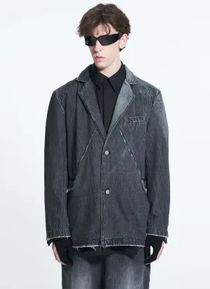 Washed Casual Denim Blazer