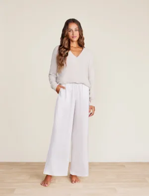 Washed Satin Wide Leg Pant - Stone Scattered Paisleys