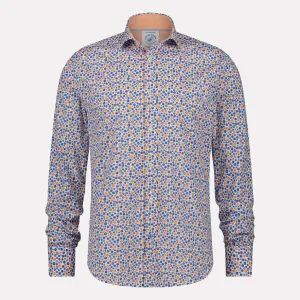 Watercolor Dots Multicolor Long Sleeve Shirt / Coral