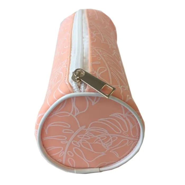 Waterproof Peach Monsteria Cosmetic Case