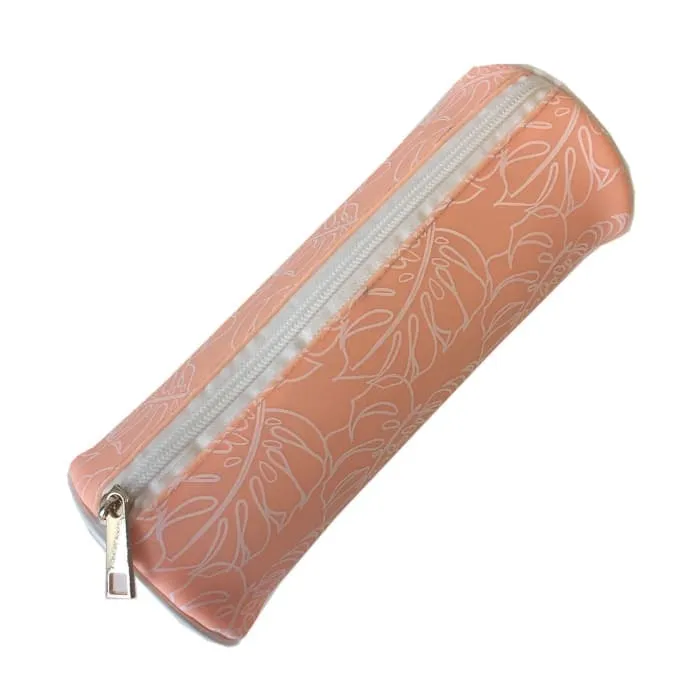 Waterproof Peach Monsteria Cosmetic Case