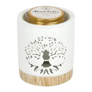 Wax Melts Gift Set - Soy Wax Sweet Cedar - Tree of Life Wax Warmer Gift Set