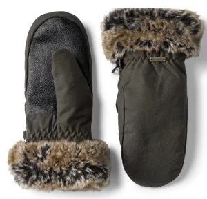 Wax with Fur Trim Mittens-lgl0045