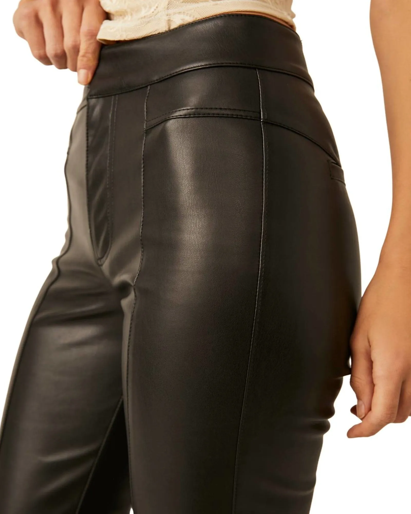 We The Free Uptown High-Rise Vegan Pants In Black | Black