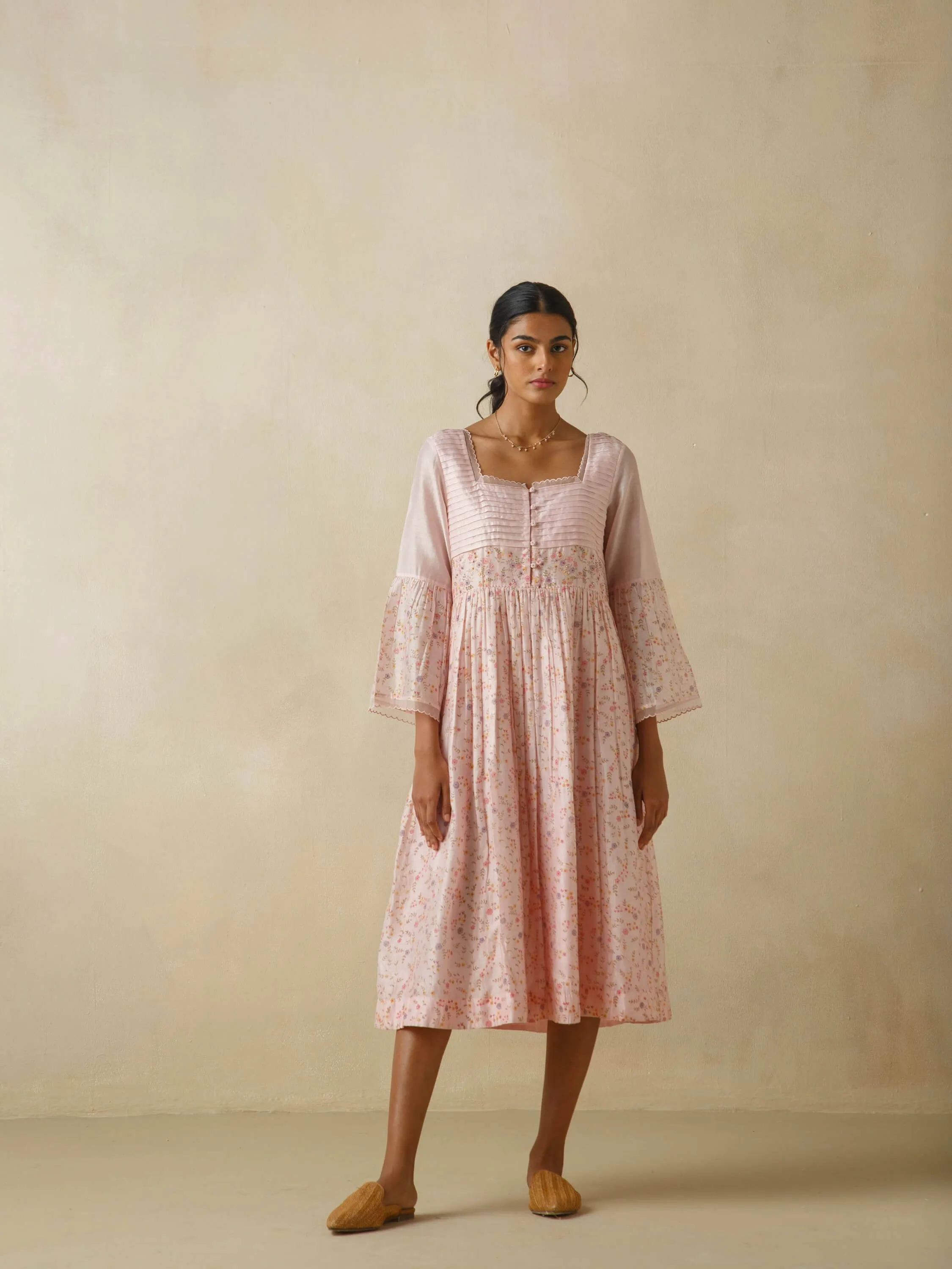 Wellspring Pleat Midi Dress
