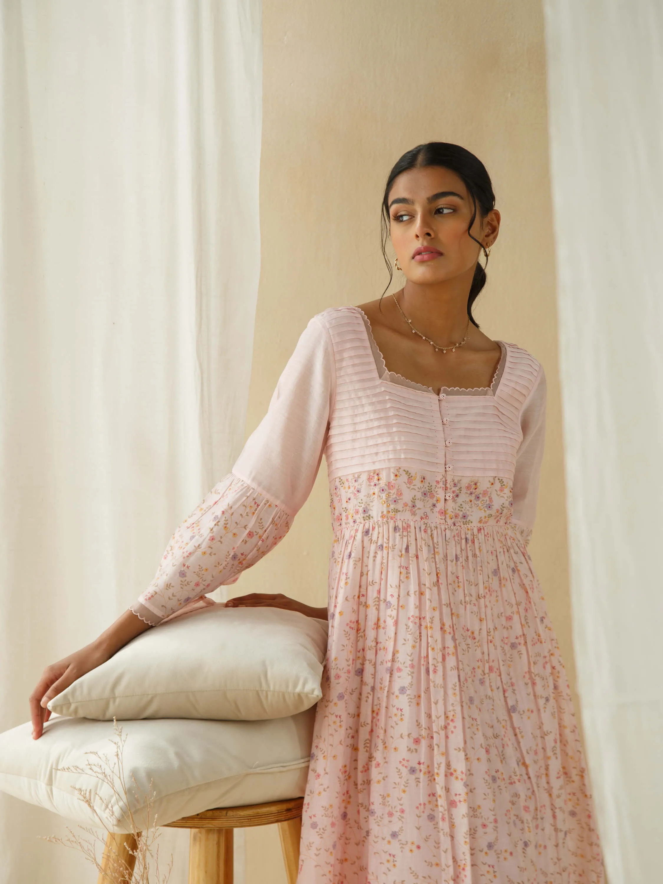 Wellspring Pleat Midi Dress