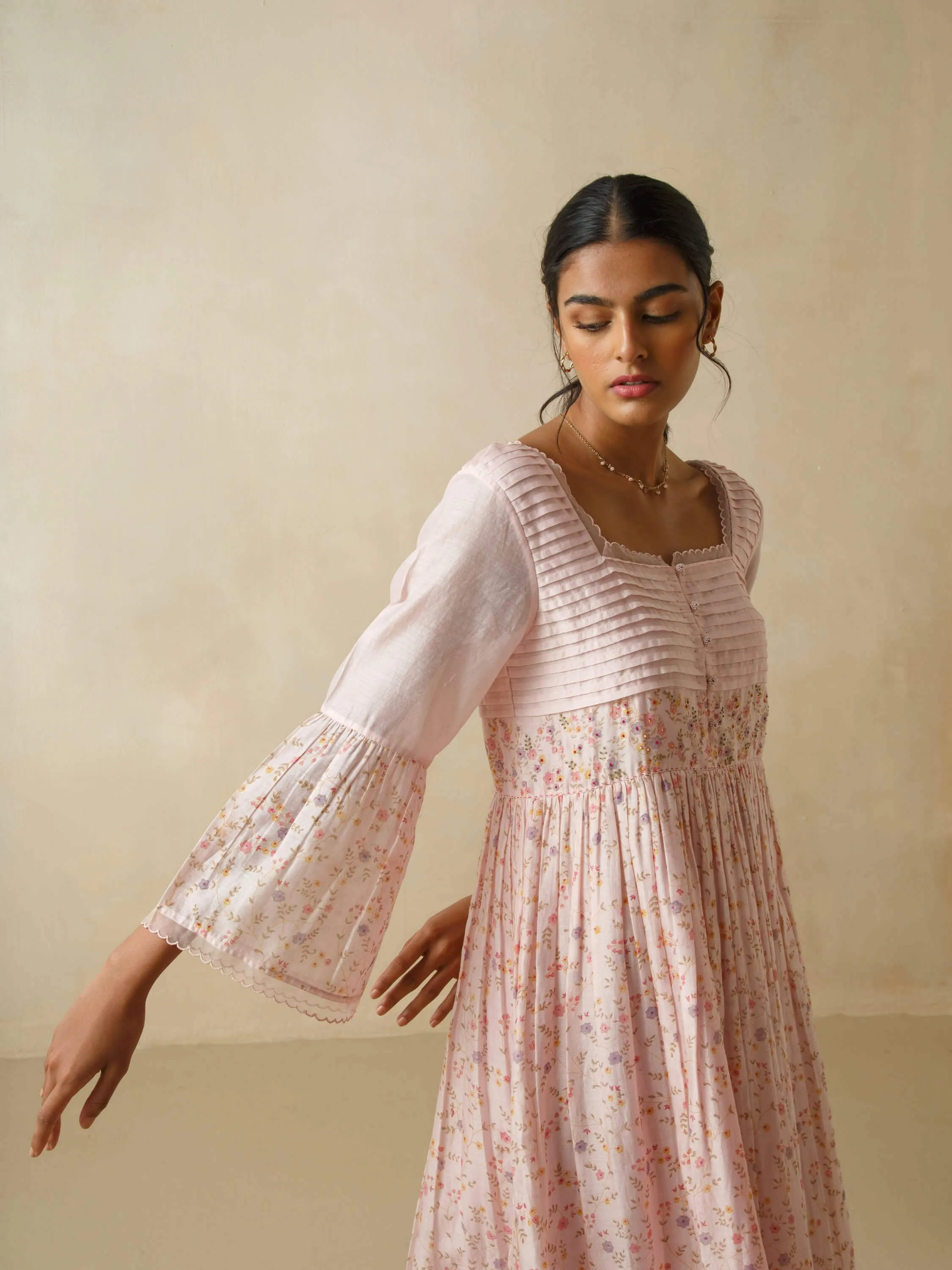Wellspring Pleat Midi Dress