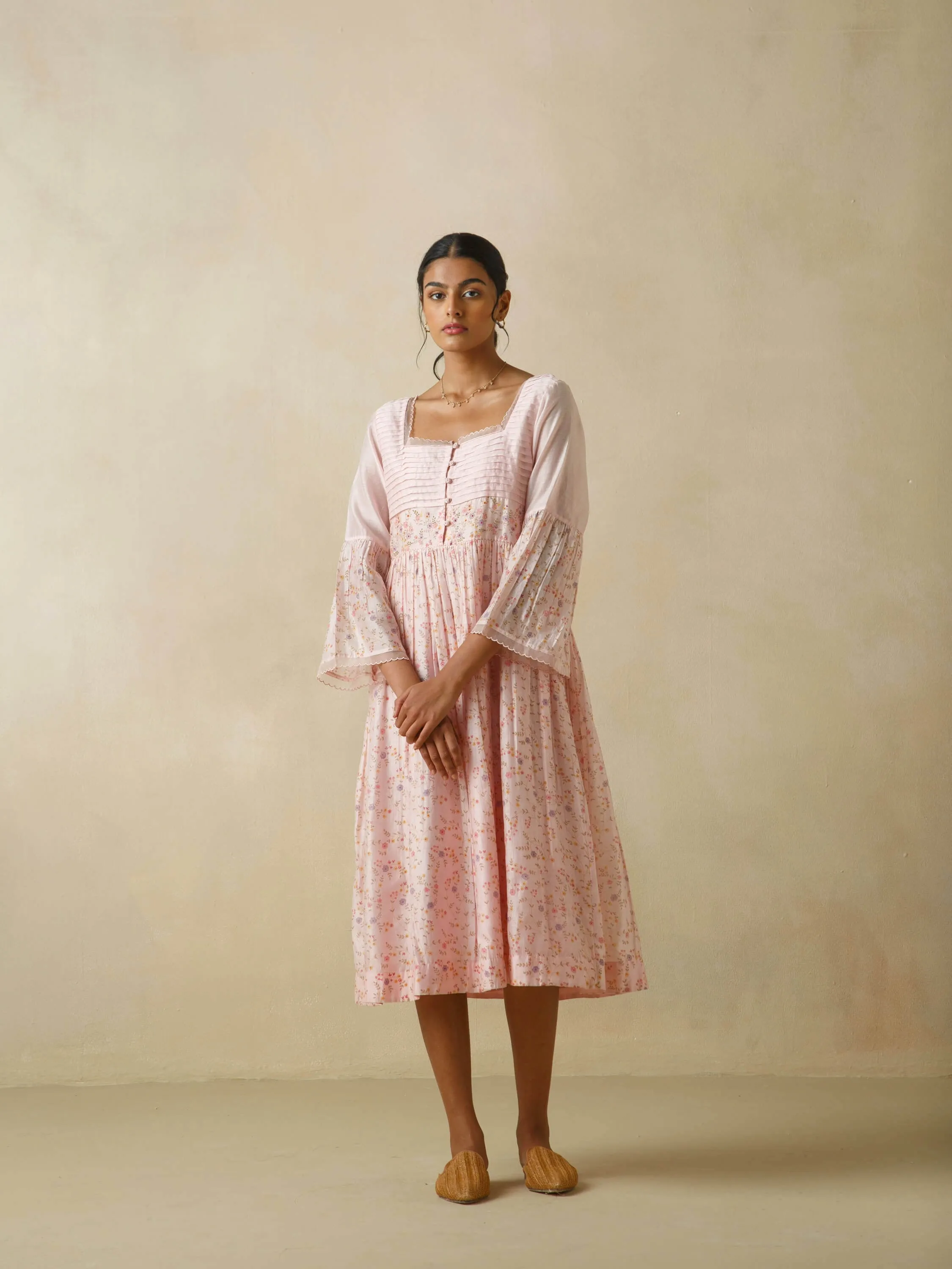 Wellspring Pleat Midi Dress