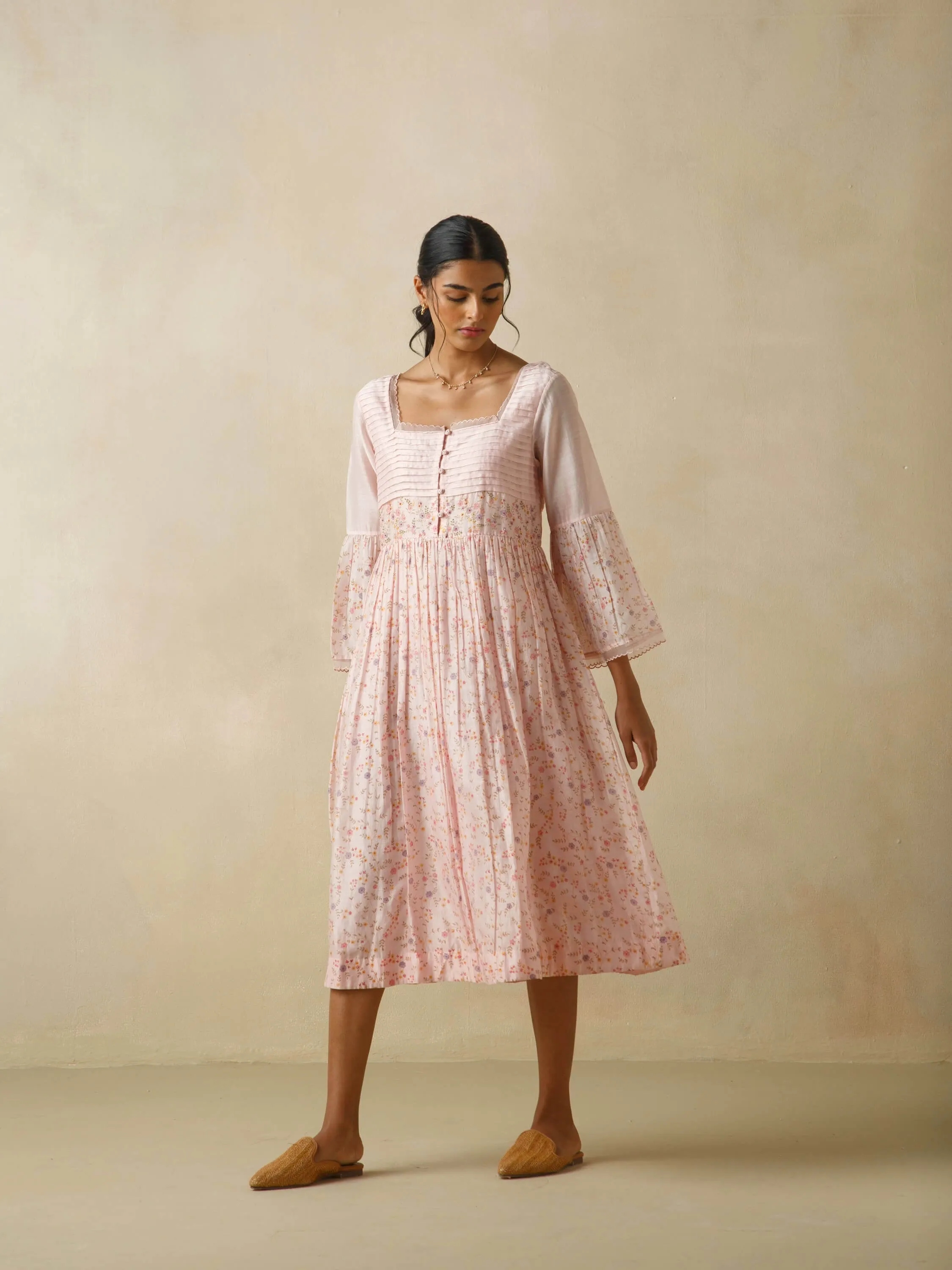 Wellspring Pleat Midi Dress