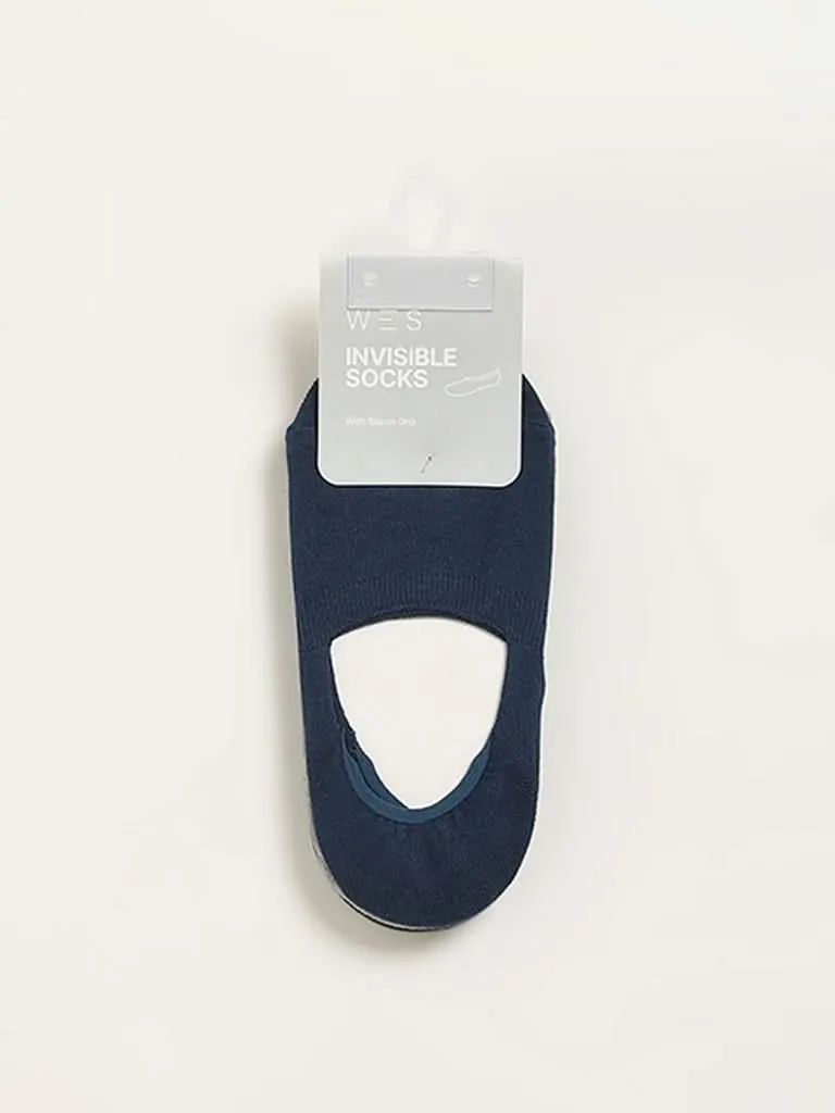 WES Lounge Multicolour Solid Cotton Blend Invisible Socks - Pack of 3