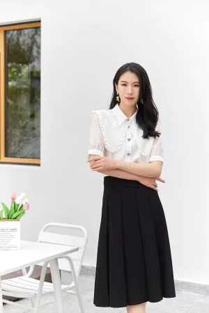 White Big Lace Collar T-shirt