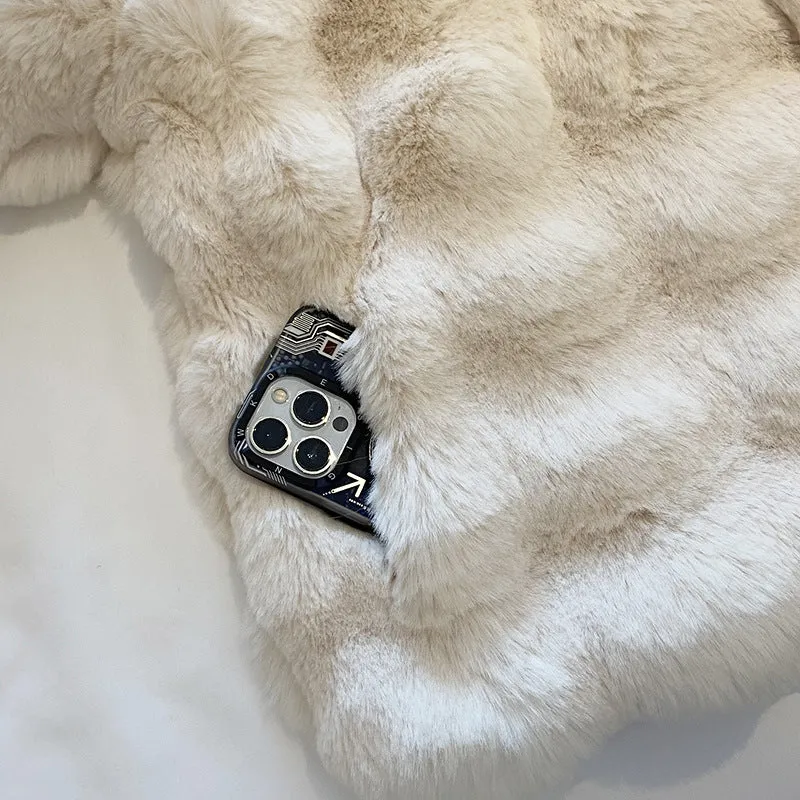 White Fur Coat for Women Autumn and Winter New Style Short Imitation