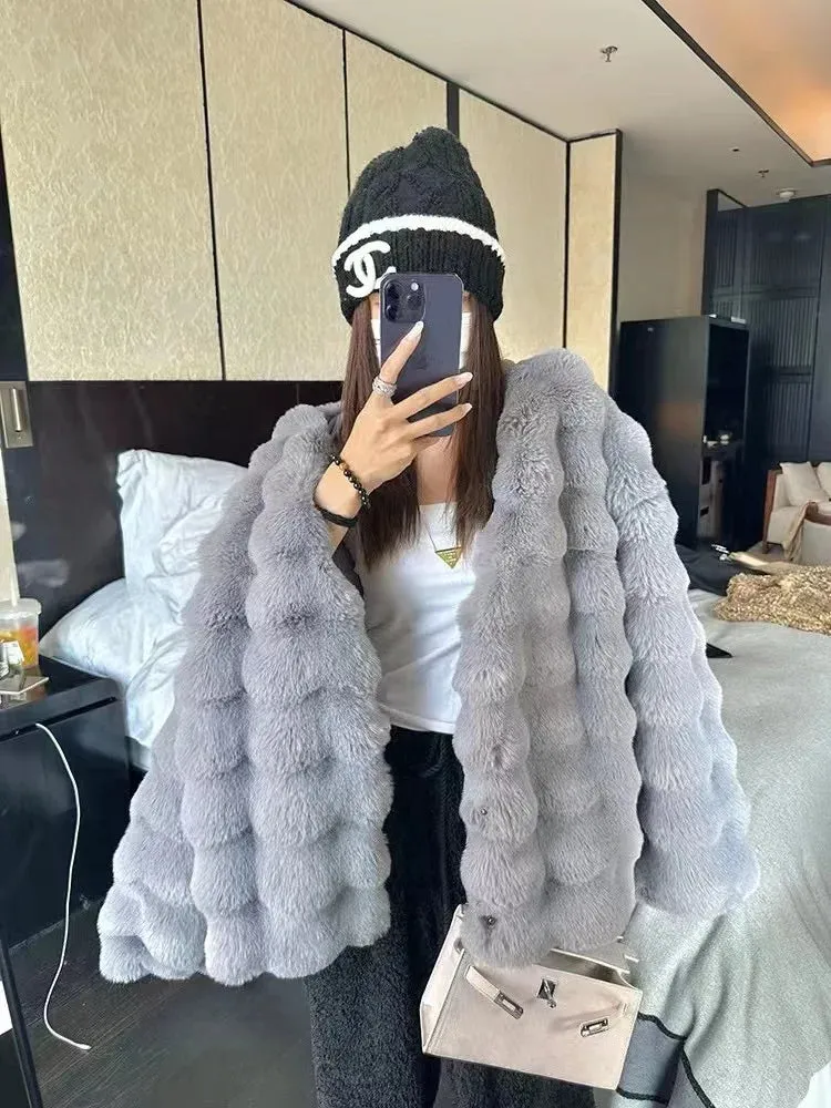 White Fur Coat for Women Autumn and Winter New Style Short Imitation