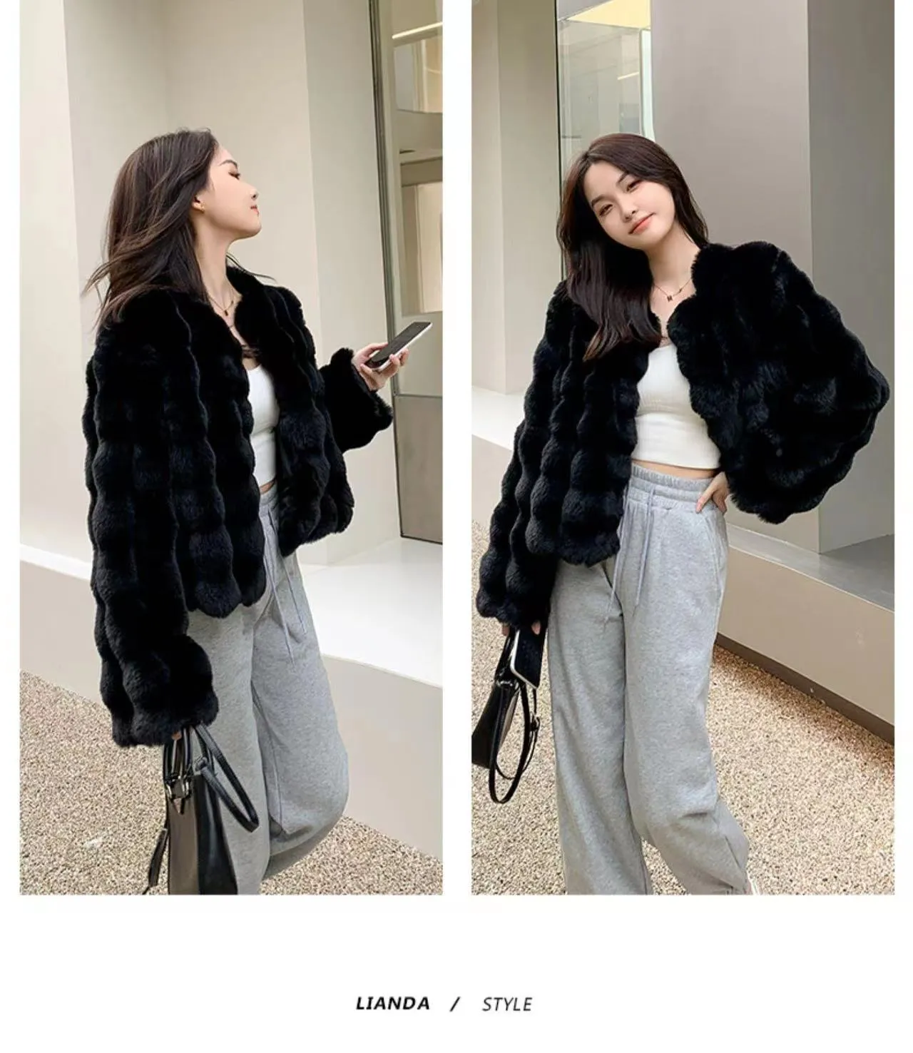 White Fur Coat for Women Autumn and Winter New Style Short Imitation