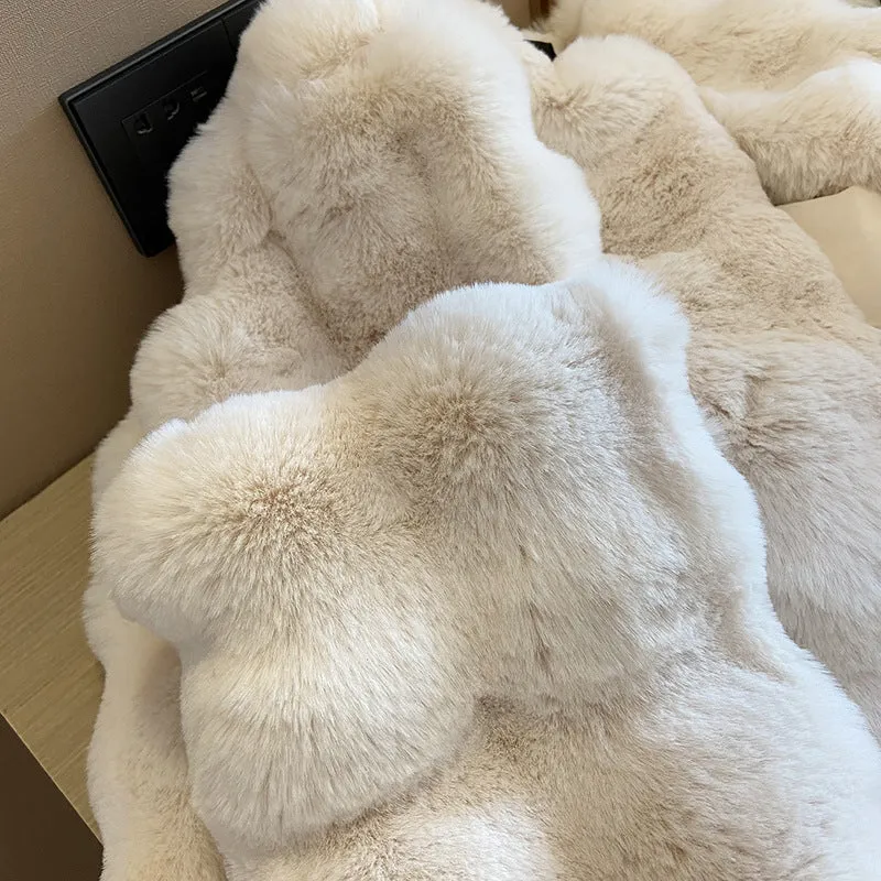 White Fur Coat for Women Autumn and Winter New Style Short Imitation