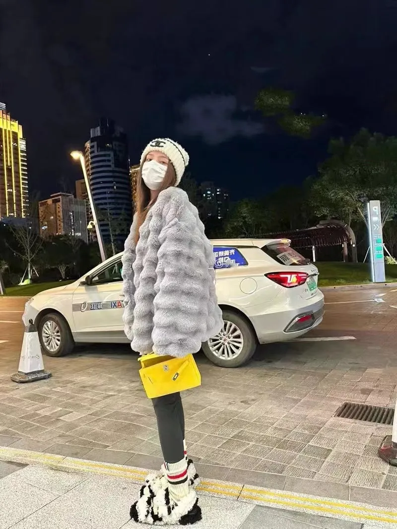 White Fur Coat for Women Autumn and Winter New Style Short Imitation