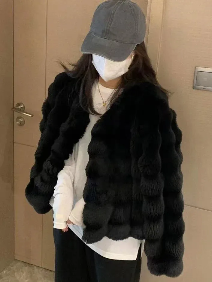 White Fur Coat for Women Autumn and Winter New Style Short Imitation