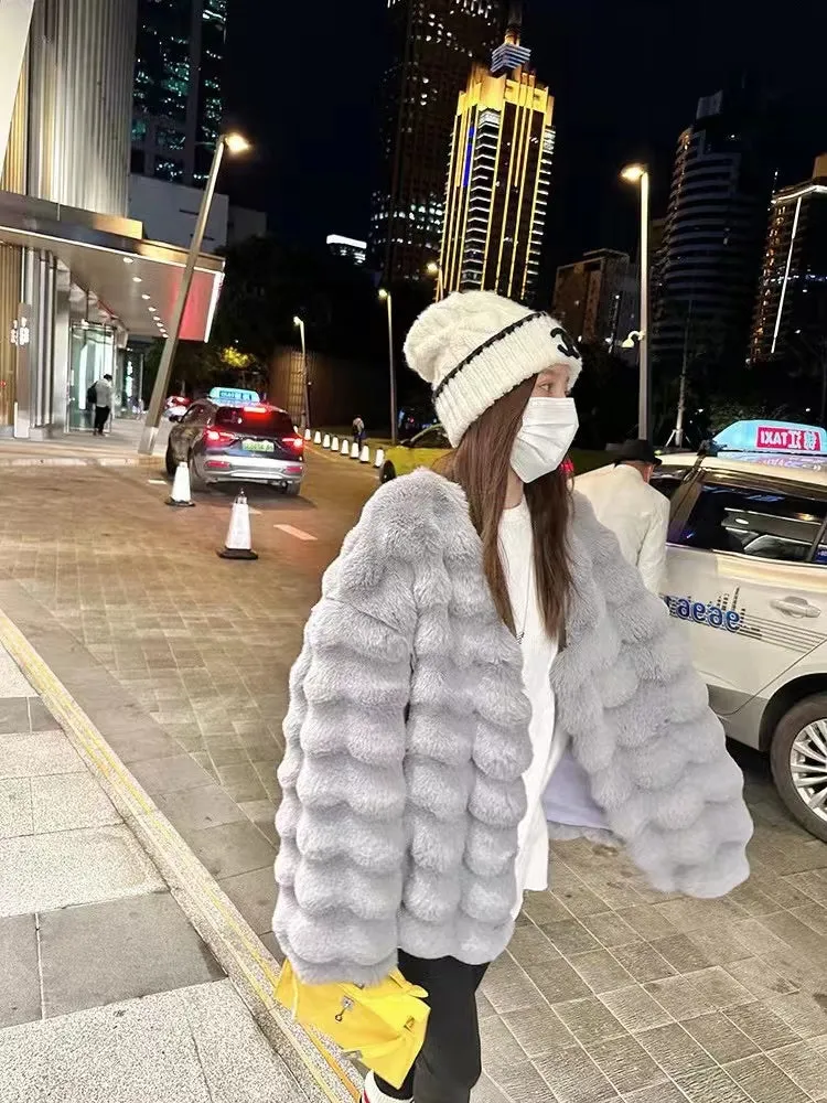 White Fur Coat for Women Autumn and Winter New Style Short Imitation