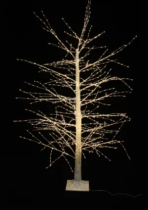 White Glitter Tree with Lights 180cm
