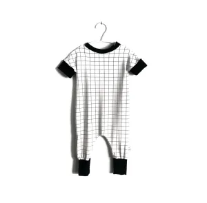 White Grid Tee Romper