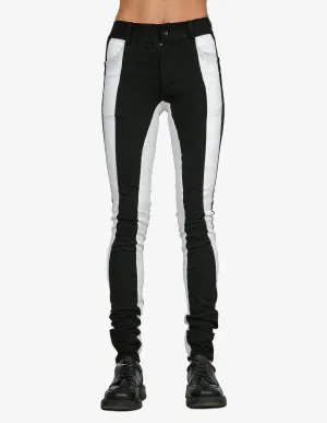 White-Patched Denim Pants